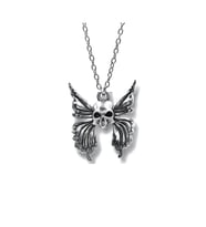 Gotik Kelebek Skull Kolye (Gümüş)