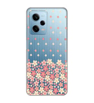 Redmi Note 12 Pro 5G Uyumlu Çiçek Desenli Şeffaf Telefon Kılıfı