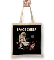 Space Sheep Awesome Astronaut Galaxy Explorer Bez Çanta Uzun Saplı