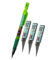 2.0 Mm Kalın Uçlu Versatil Kalem Yeşil Renk 1 Adet ve 2.0 Mm Kalın Uç Siyah 3 Adet Kalın Uçlu Mekanik Kalem