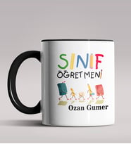 Kişiye Özel Sınıf Öğretmeni Tasarımlı Siyah Renk Kupa Bardak 11 (Siyah)