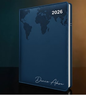 BK Gift Kişiye Özel İsimli Termo Sert Kapak 2026 Lacivert Ajanda -15, Öğretmenler Günü Hediyesi, Yeni İş Hediyesi