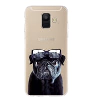 PrintiFy Samsung Galaxy A6 2018 ile Uyumlu 1mm Slim Fit Köpek 3 050f Baskılı Şeffaf  Kılıf