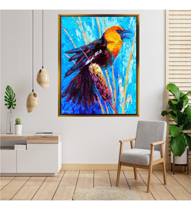 Tablore Canlı Renkli Kuş Figürlü Tablo Çerçeveli Kanvas Tablo Modern Salon Dekoru