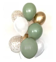10 Adet Küf Yeşilli Balon Demeti Balon seti-