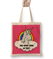 Angry Unicorn Want Some Of This Bez Çanta Uzun Saplı