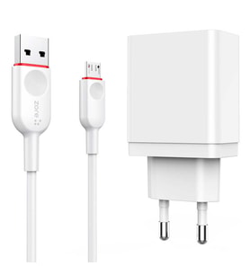 PD To Micro Şarj Seti ADAPTÖR+KABLO Hızlı şarj QC 3.0 Desteği USB ve PD Adaptör Micro Şarj Kablosu (Beyaz)
