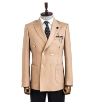 Kruvaze Slim Fit Krem Erkek Ceket - Wessi