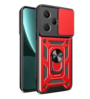 Redmi Note 13 Pro Plus Kılıf Pars Lens Yüzüklü Silikon - Kırmızı