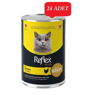 Reflex Plus Tavuklu Parça Etli Yetişkin Kedi Konservesi 400 gr 24 Adet