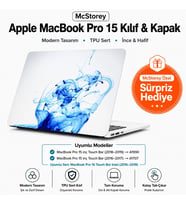 MacBook Pro 15 Renkli Desenli Kılıf A1707 A1990 Uyumlu Baskılı Sert Kılıf İnce Hafif Koruyucu Kapak Mavi