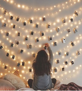 Polo 45 adet 7x9 cm Fotoğraf, 3 Metre Peri Led, 45 Mandal ve Jüt İp Seti, Anı duvarı, Çerçeve