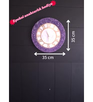 Duvar Saati-35 cm-Modern Dekoratif Duvar Saati-Epoksi El Yapımı Duvar Saati (Lila - Mor)
