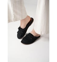 Süet Loafer Terlik Püsküllü Bağcıklı Günlük Makosen Mule Sabo Terlik