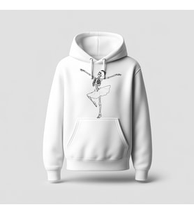Point Baskılı Hoodie Sweatshirt (Beyaz)