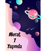 Uzay Temalı Doğum Günü Afişi 35X50 cm