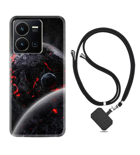 Vivo Y22 Kılıf Resimli Boyun Askılı İpli Desenli Silikon Series Dark World 1867