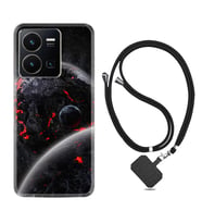 Vivo Y22 Kılıf Resimli Boyun Askılı İpli Desenli Silikon Series Dark World 1867