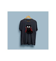Oversize Vampir Black Cat Vector Tasarım Unisex T-shirt