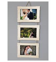 Bilge Ahşap 3'lü 10x15 Cm Hasır Ipli Fotoğraf Askılık Yatay- Akçaagaç (Akçaağaç)