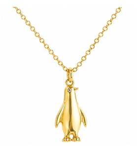 Gümüş Gold Penguen Kadın Kolye