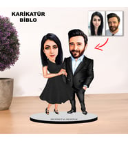 KİŞİYE ÖZEL ÇİFT, EVLİ HEDİYE KARİKATÜR BİBLO MB6