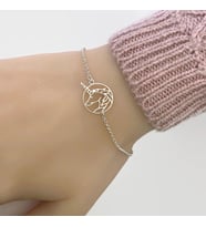 Kişiye Özel 925 Ayar Gümüş Unicorn Bileklik