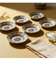 GÜRAL PORSELEN Güral Porselen Acem 6 Parça 10 cm Çay Tabağı