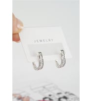 Kadın Özel Tasarım Zirkon Taşlı 2'li Minimal Küpe