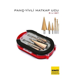 6'lı Titanyum Kaplama Kademeli Panç Matkap Ucu Seti - Metal, Ahşap ve Plastik için