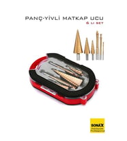 6'lı Titanyum Kaplama Kademeli Panç Matkap Ucu Seti - Metal, Ahşap ve Plastik için