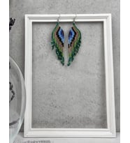 HANDMADE TAVUS KUSU TASARIM BONCUK KÜPE