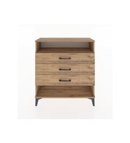 Arges Şifonyer Tek Raflı 3 Çekmeceli 88x30x96 Çam-Çam