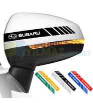 Subaru Logo Yan Dikiz Ayna Şerit Oto Sticker Etiket Yapıştırma Çıkartma 3 Çift ( 20 X 2 Cm Ölçü )
