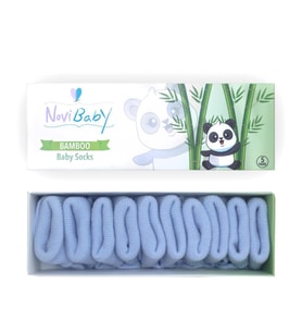 Novibaby 5'li Bambu Yenidoğan Bebek Çorap I Dusty Blue I 0-6 ay (Mavi)