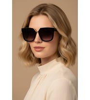 Glazento Siyah Gold Luxury Kadın Güneş Gözlüğü