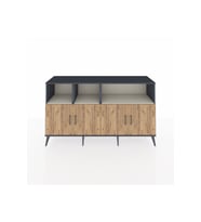 Kronos Konsol 6 Raflı 4 Kapaklı 176x59x99 Antrasit-Çam/Aytaşı
