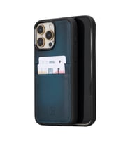 Bouletta Apple iPhone 15 Pro Max Uyumlu Deri Arka Kapak FXCP BRN4EF (Mavi)