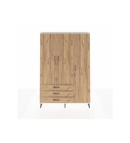 Arges Gardrop 6 Raflı 3 Çekmeceli Tek Askılı 132x30x195 Aytaşı-Çam