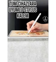 Dokunmatik Kalem Beyaz Şarjlı Yedek Uçlu Android Ve İos Uyumlu