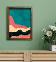 BK Gift Otel Odası Konseptli Doğal Masif Ahşap Çerçeveli Tablo 30x40cm-124