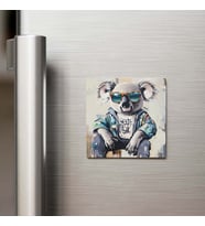 Koala - Koala - Güneş Gözlüklü Style - Buzdolap Magneti - 9x9 Cm