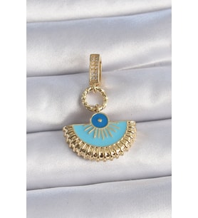 Pirinç Gold Renk Nazar Boncuklu Ajda Charm TJ-BC1010