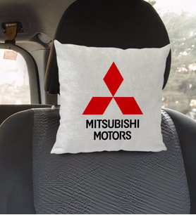 BK Gift Mitsubishi Tasarımlı Kare Araç Koltuk Yastığı-1