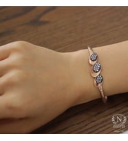 925 Ayar Rose Gümüş Üçlü Oval Desenli Bilezik