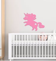 BK Gift Unicorn Tasarımlı Çocuk Odası Ahşap Duvar Süsü-1 (Beyaz)