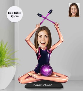 Kişiye Özel Cimnastik Kadın Ahşap Eco Biblo -1
