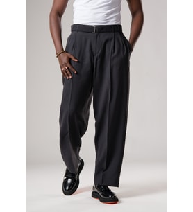 Çift Pileli Yazlık Modal Kumaş Beli Kemerli Geniş Paça Baggy Pantolon