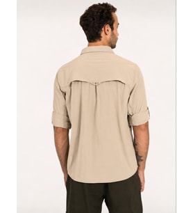 2AS GABLİN - Erkek Likralı Ter Emen - Hızlı Kuruyan Bej Outdoor Gömlek - 2ASGBL0303