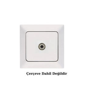 NE-AD Aras Tekli Uydu Sat Priz Geçişli - Sonlu -Beyaz